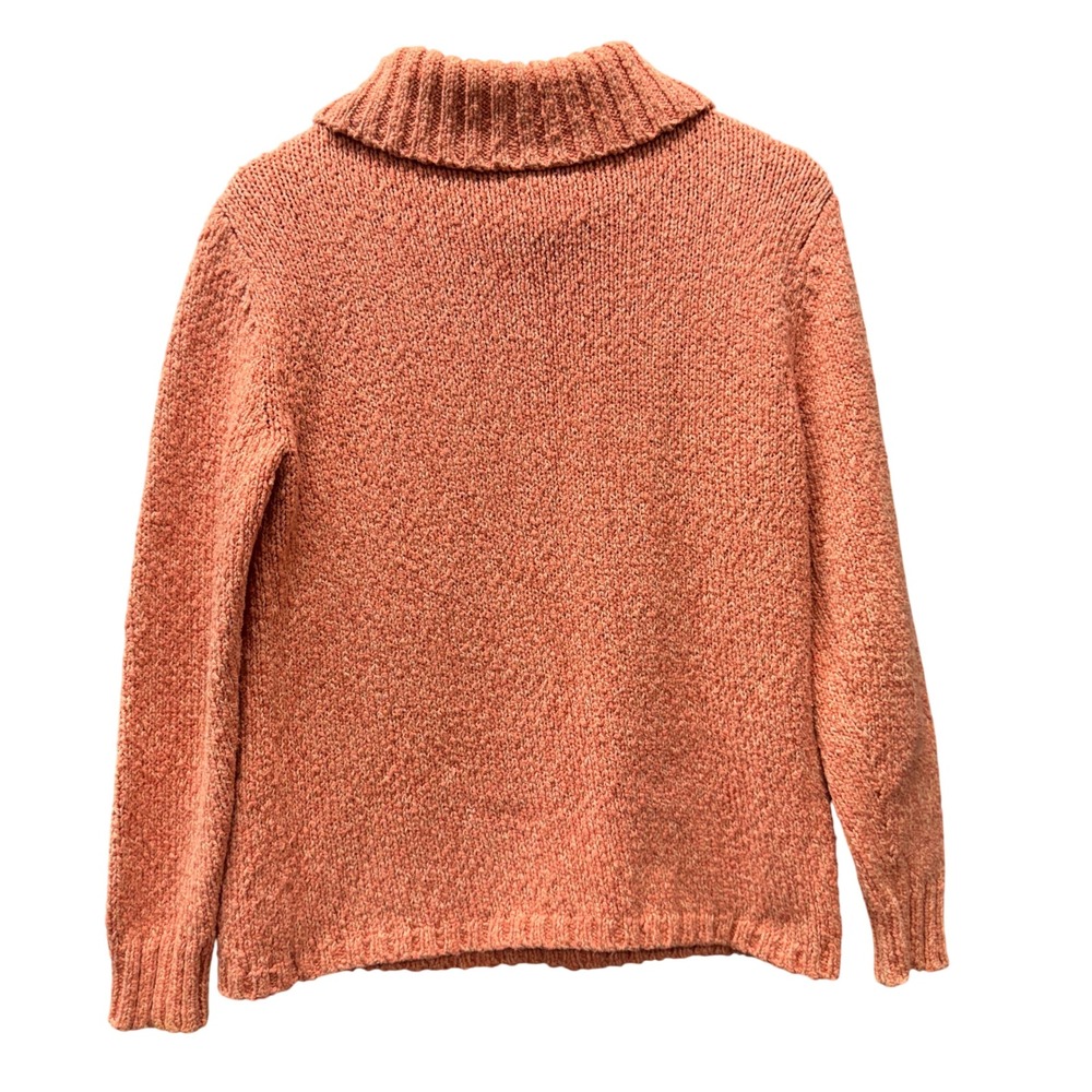 Pendleton Sweater Womens Medium Chunky Cowl Neck Pink Cotton Knit Vintage - Picture 3 of 6